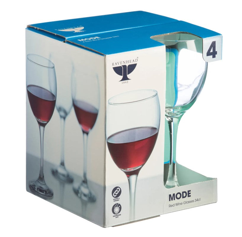 Ravenhead Mode Set Of 4 Red Wine Glasses - 34cl