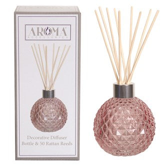 Aroma Pink Lustre Reed Diffuser &amp; 50 Rattan Reeds