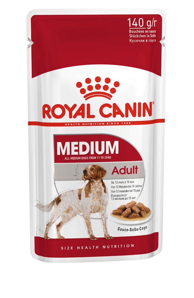 Royal Canin Medium Adult Chunks In Gravy 140g x 10 Pack