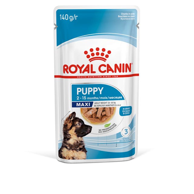 Royal Canin Maxi Puppy Chunks In Gravy, 140g x 10 Pack