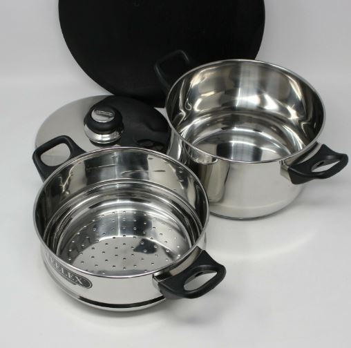 Steelux 2 Tier Steamer Set - 20cm