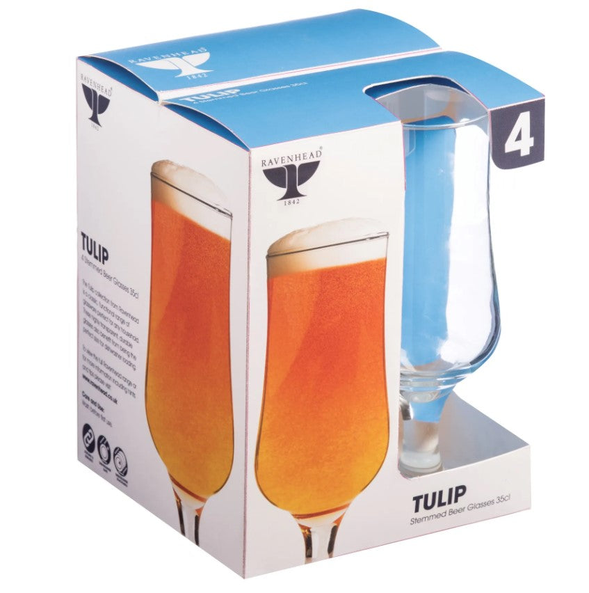 Ravenhead Tulip Box Of 4 35cl Stemmed Beer Glasses