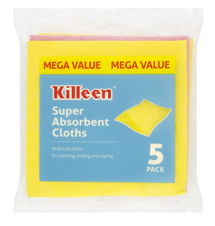 Killeen Mega Superabsorbent Cleaning Cloth - 5 Pack