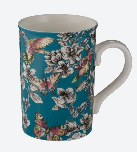 Price &amp; Kensington Hummingbird Floral Teal Mug 300ml