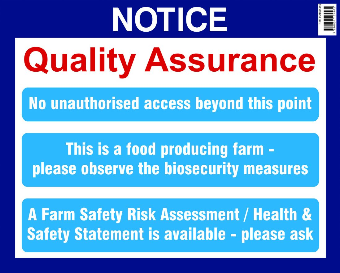 Risk Assessment Notice (Bord Bia approved)