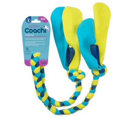 Coachi Tuggi Tug Dog Toy - Navy Lime &amp; Light Blue