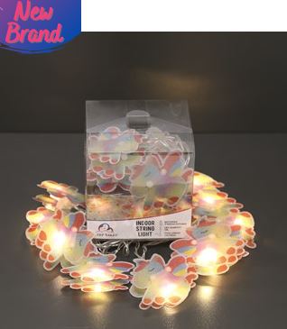 Rainbow Unicorn Design String Lights 10 LEDs 135cm