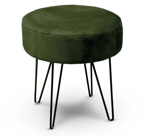 Velour Stool 35cm X 40cm Deep Green