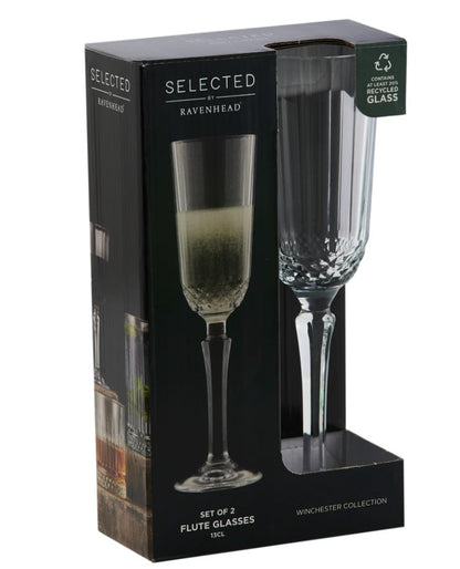 Ravenhead Winchester Set Of 2 Champagne Flutes 13cl