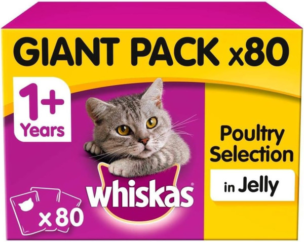 Whiskas Core 1+ Poultry Selection In Jelly (80x85g)
