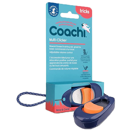 Coachi Multi-Clicker Dog Trainer - Navy Coral Button